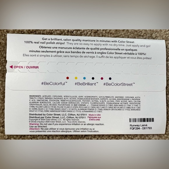 Unopened Color Street nail strips Runway Lame’ - Picture 2 of 3